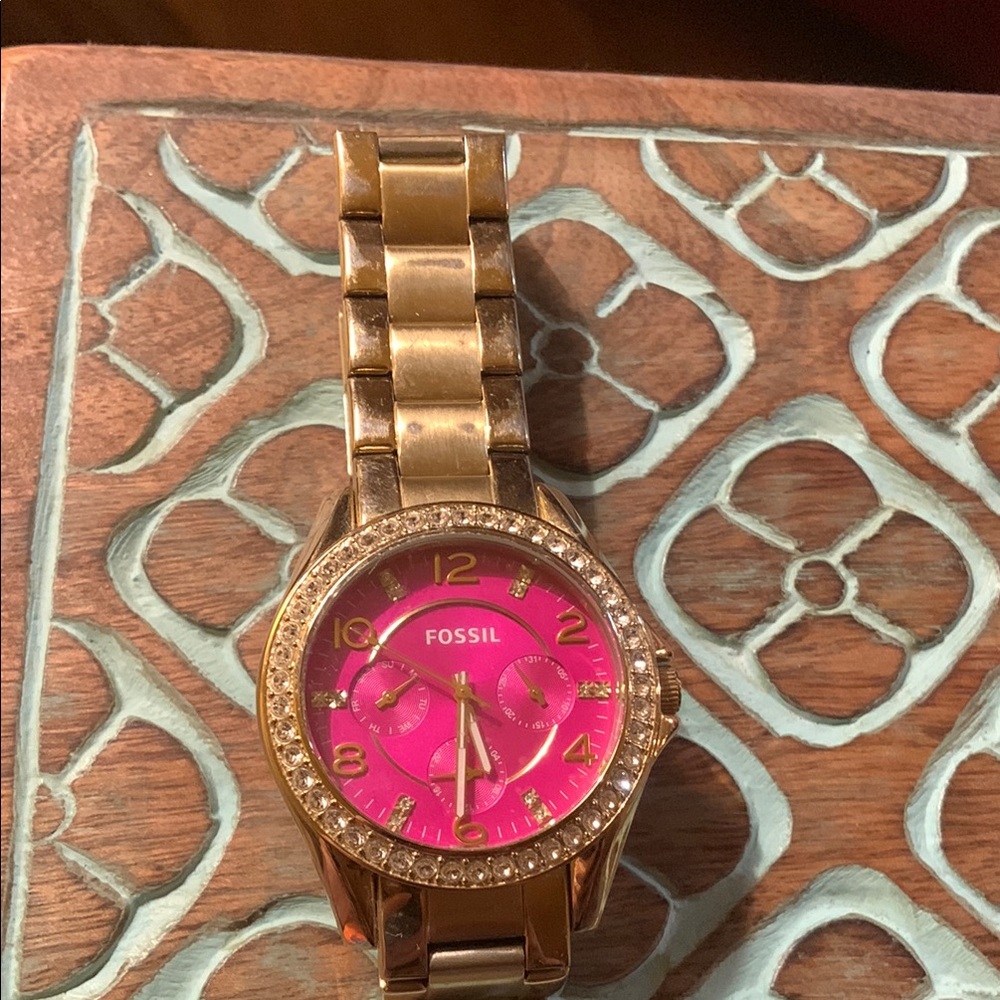Fossil Gold and Pink Women's Watch
